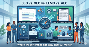 Read more about the article SEO vs. GEO vs. LLMO vs. AEO: What’s the Difference and Why Your Business Needs All Four